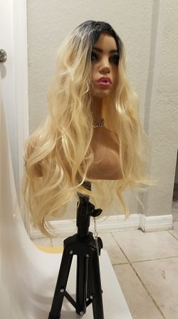 Long Blonde Wavy Wig