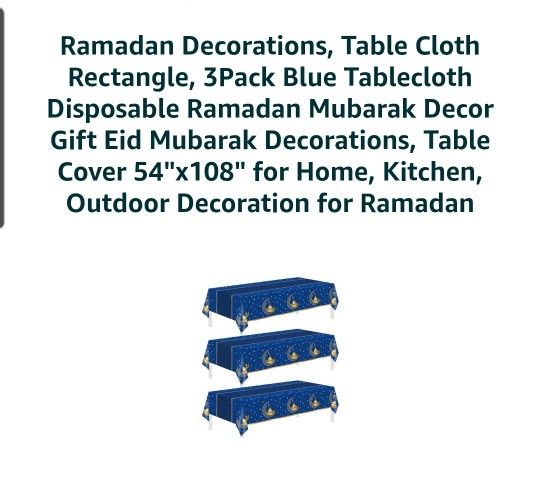 3 Pack Disposable Ramadan Table Cloths