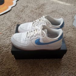 White/blue nike #9