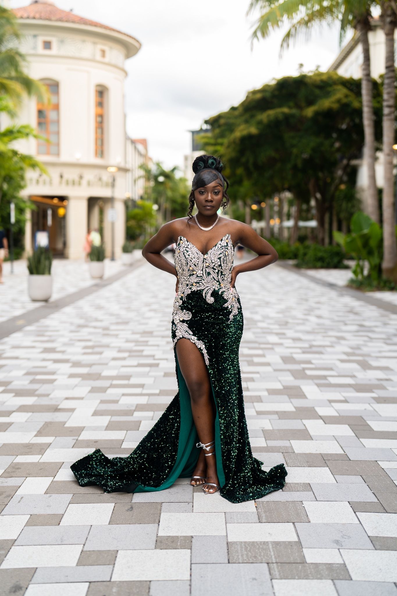 Green Sequin Homecoming/ Prom Dress