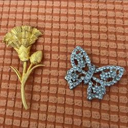 Vintage Butterfly Dragonfly Brooch Lot