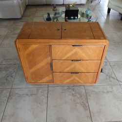Stanley Mid-Century Mahogany &Brass Rolling Bar