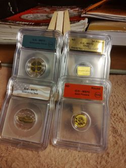 Gold fractional Shamrock,Fliwers,Army Tank and Chad