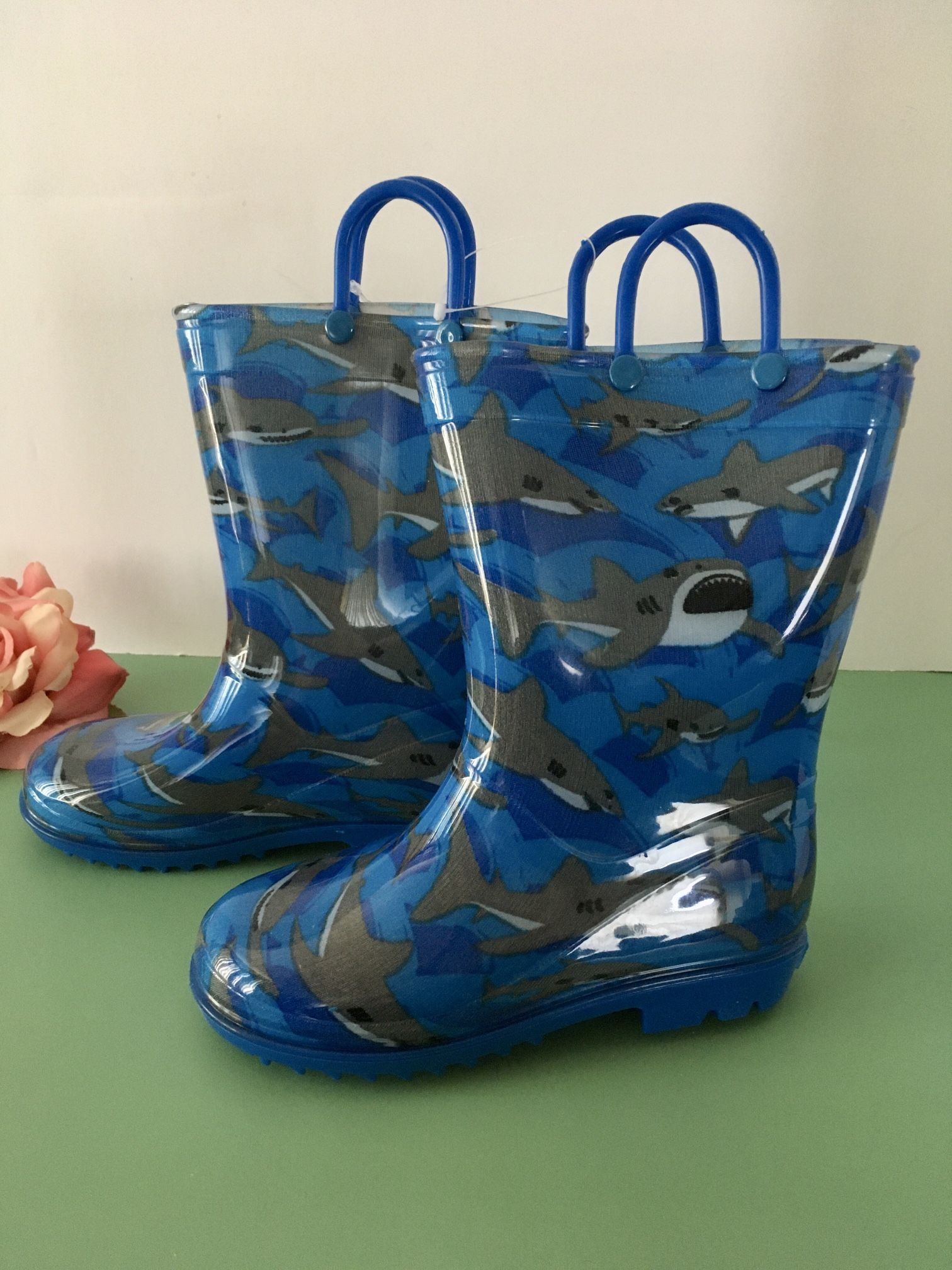 Shark Rain Boots, Size 11