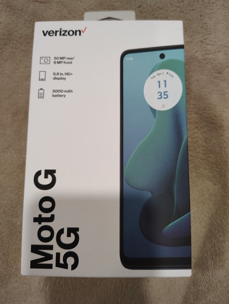 VERIZON Prepaid Smartphone 2024 Moto G 5G Android 6.6" Screen Sage Green 128 GB