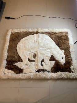 REAL YOUNG ALPACA HANDMADE PERU RUG 67x51