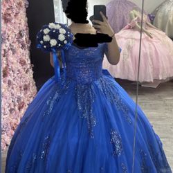 Girls Blue Quince Dress