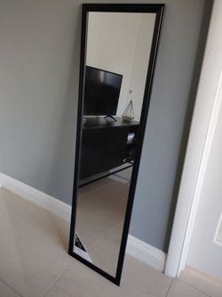 Black Framed Full-Length Floor Mirror