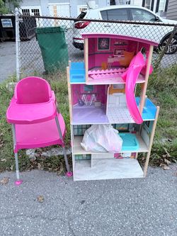 Free Barbie house and  high chair