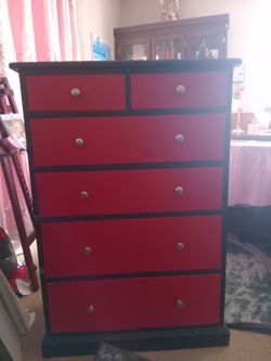 Red and Black Dresser