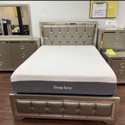 MODERN NEW JASMINE QUEEN BED, DRESSER, MIRROR AND NIGHT STAND SET ON SALE ONLY $899. KING SET $999. IN STOCK SAME DAY DELIVERY 🚚 EASY FINANCING 