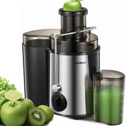 Juicer Machines, HOUSNAT Juicer Whole Fruit and Vegetables with 3-Speed Setting, Silver 