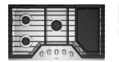 Whirlpool - 36" Gas Cooktop - Stainless steel
Model:WCG97US6HS