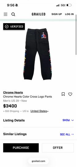 Chrome Hearts Color Cross Logo Pants