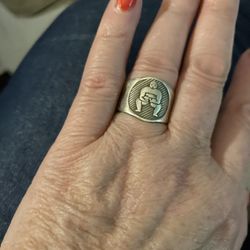 Very Cool Sterling Silver 925 Buddah Ring... A Lot Of Silver!  Size 8