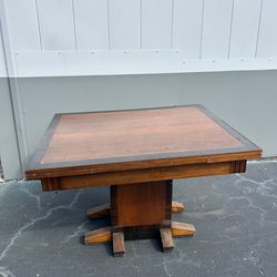 Antique Art Deco draw-leaf dining table with 4 matching chair