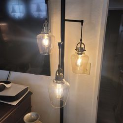 Set Of Two Standing LAMPS- DARK BROWN 