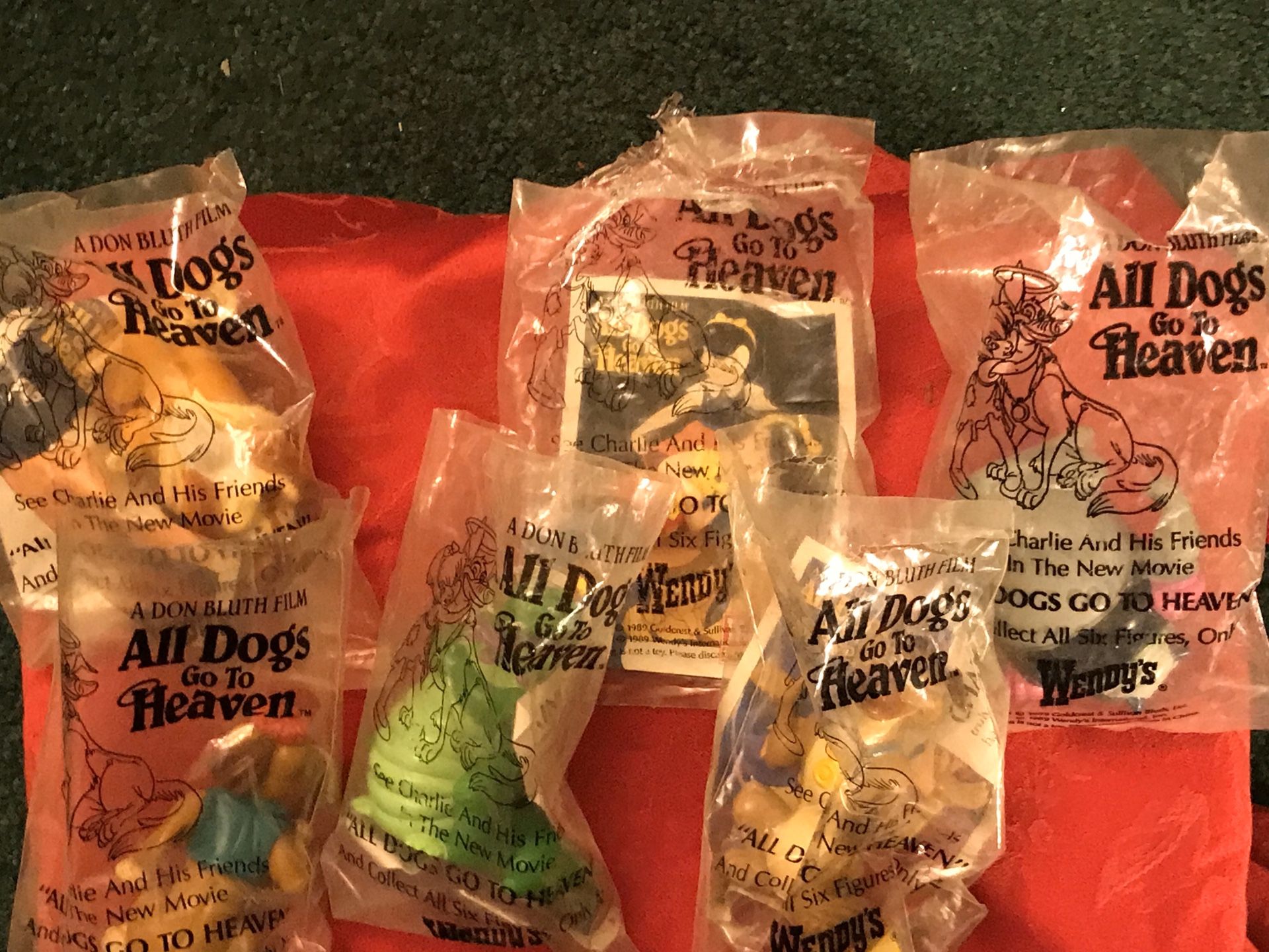 Hardees presents All Dogs Go To Heaven collectible toys. Set of 6