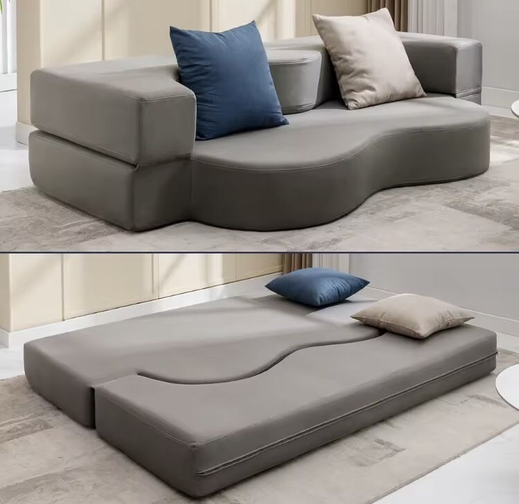 Full Folding Sofa Bed, Fold Out Futon Sofá Bed, Foldable Floor Couch Bed with Memory Foam, Convertible Full Sleeper Couch Bed,