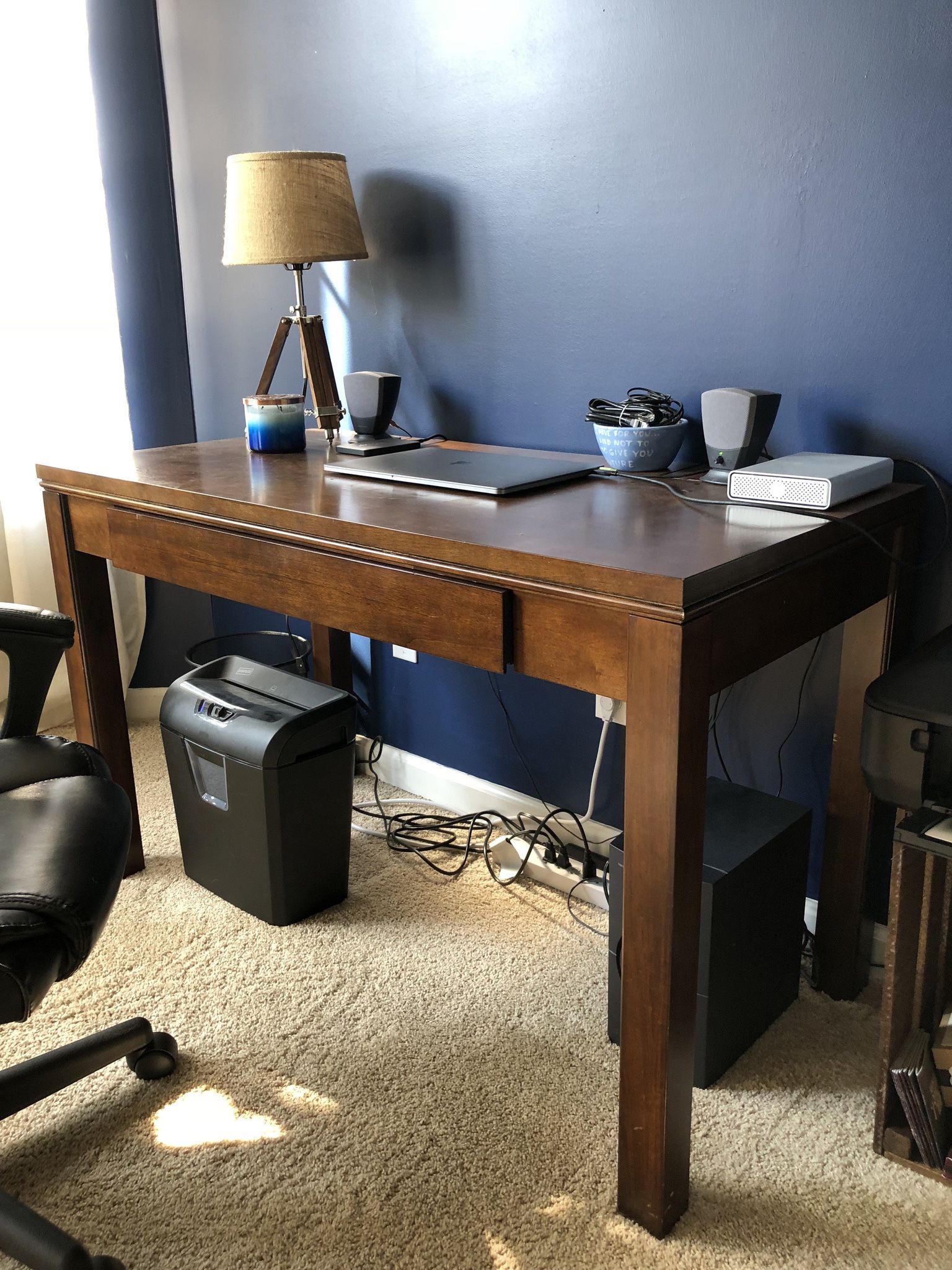 Solid Wood Desk with Chair