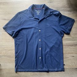 Tommy Bahama Shirt Mens Size M Blue IslandZone Button Down Pima Cotton
