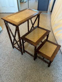 3 Tier Folding Rattan Shelves