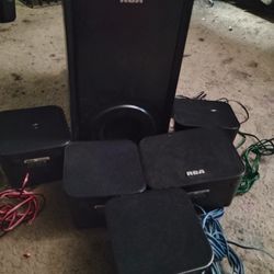 RCA SURROUND SOUND SPEAKERS AND SUBWOOFER 