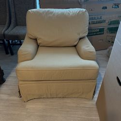 Beige Textured Upholstered Armchair