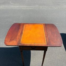 Vintage Leather Top Flip Sided Table