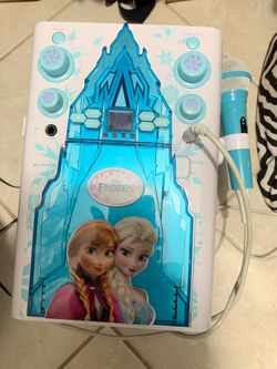 Frozen-themed children's karaoke machine with lights