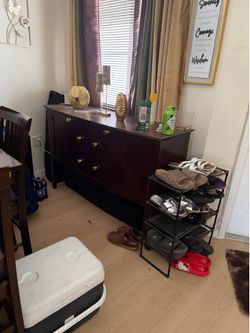 Dining table with 8 chairs and matching buffet
