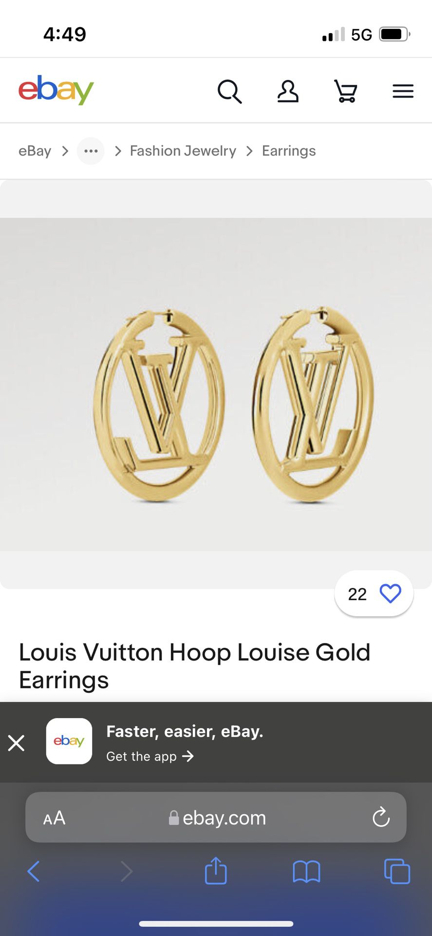 Louise Hoop Earrings LV Louis Vuitton Hoops for Sale in Los Angeles, CA -  OfferUp