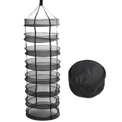 Herb Drying Rack 8 Layer Collapsible Mesh Hanging Plant Dry Net Rack for Garden Outdoor Weed, Flower Bud Drying Rack