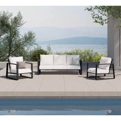 New AllModern Leanna Galena 5-Person Outdoor Conversation Set – Sofa & 2 Chairs Delivery Available