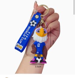 2026 World Cup Mascot Keychain Mexico USA Canada Soccer Fan Souvenir Pendant Collectibles keychains soccer fans $5 each Soccer ball with the trophy $7