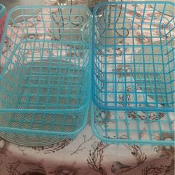 Four Stackable Plastic Baskets $2