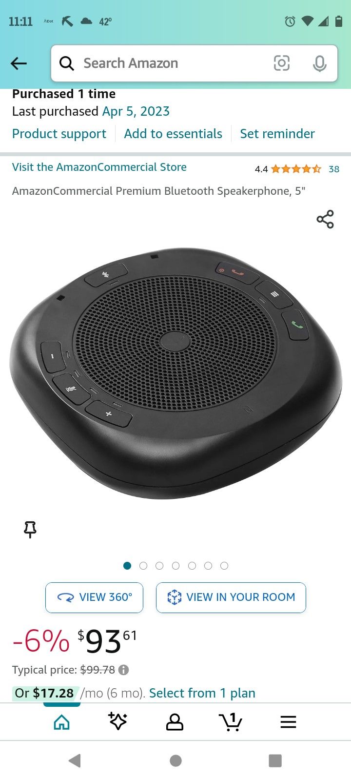Premium Bluetooth Speakerphone, 5"