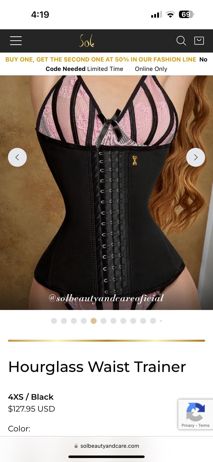 Sol León Beauty Hourglass Waist Trainer Faja Medium