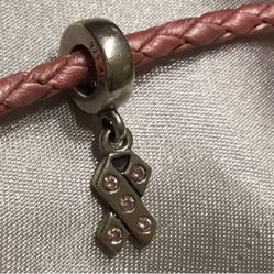 Pandora Pink Rhinestone Ribbon Charm 