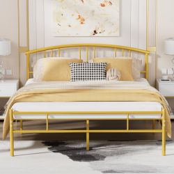 New Queen Gold Metal Bed Frame 