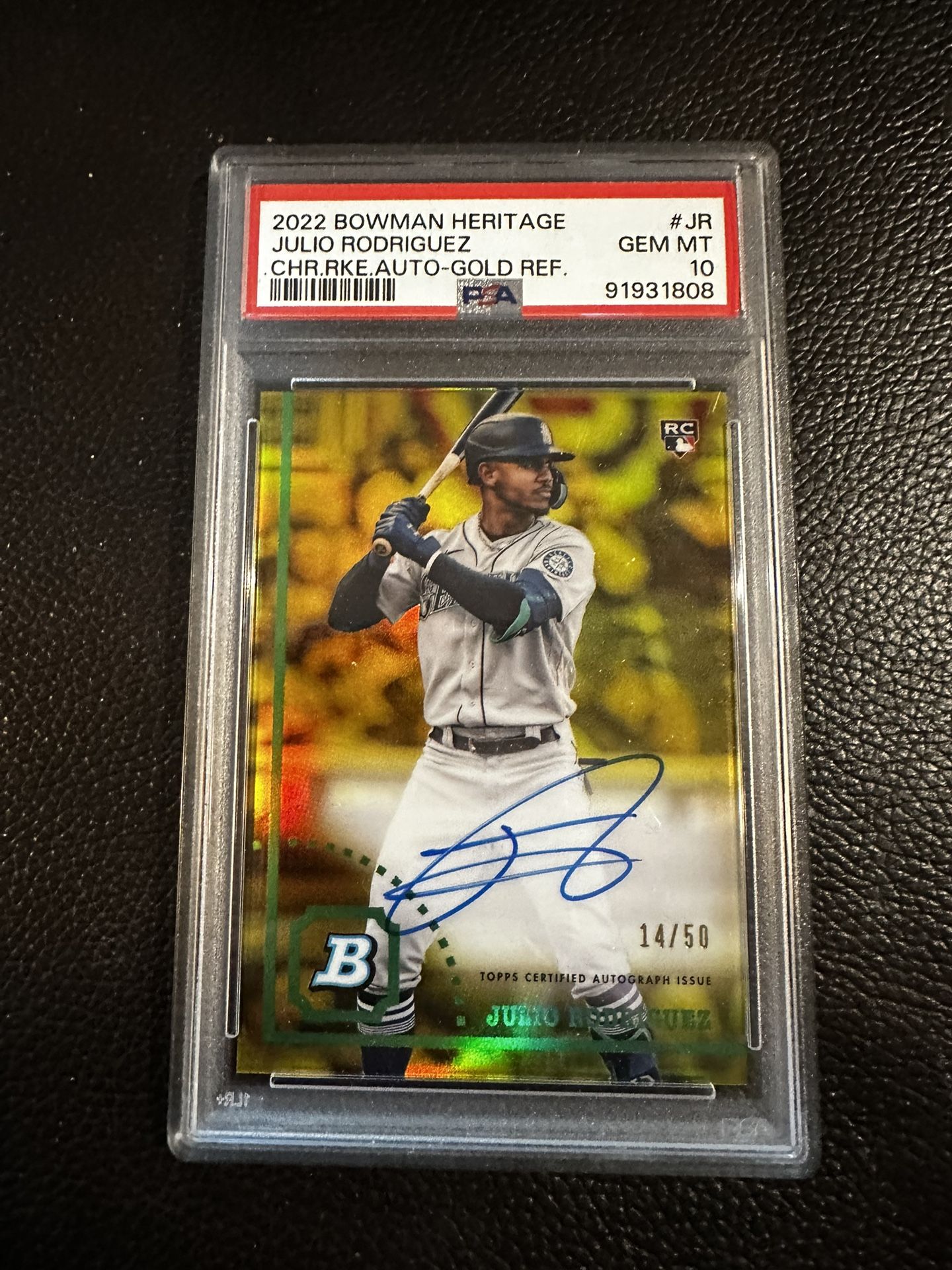 2022 Bowman Heritage Chrome Julio Rodriguez RC PSA 10 /50
