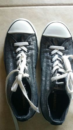 Charcoal Silver Converse Sneakers 7