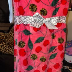 Juicy Couture Cheetah Cherry Blanket 