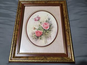 Pink Roses, Floral Print by Wyona Newton