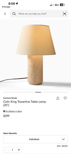 Colin King Travertine Table Lamp (20")