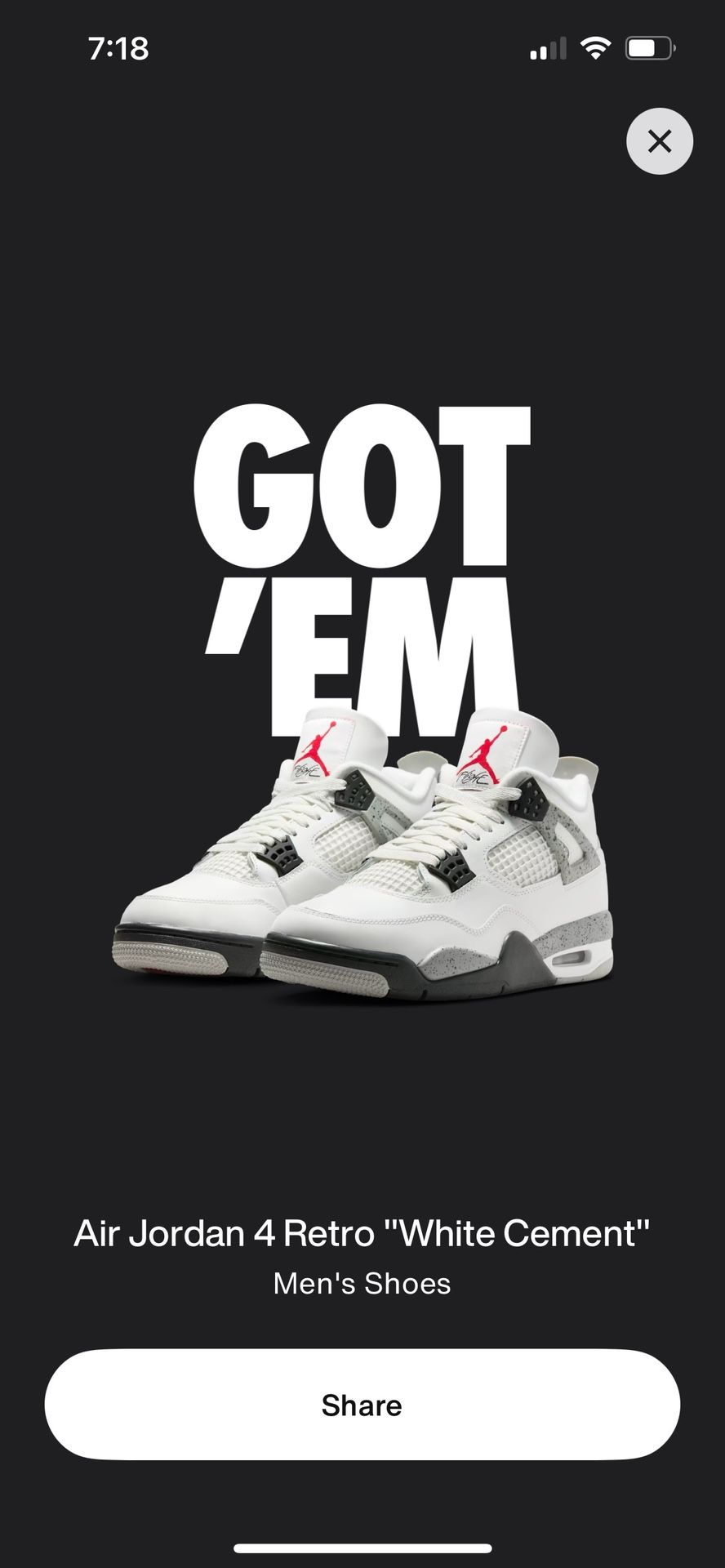 Jordan White Cement 4 New In Box