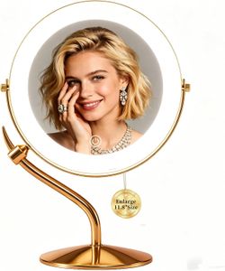 LED Lighted Vanity Mirror Gold 11.8 Inch