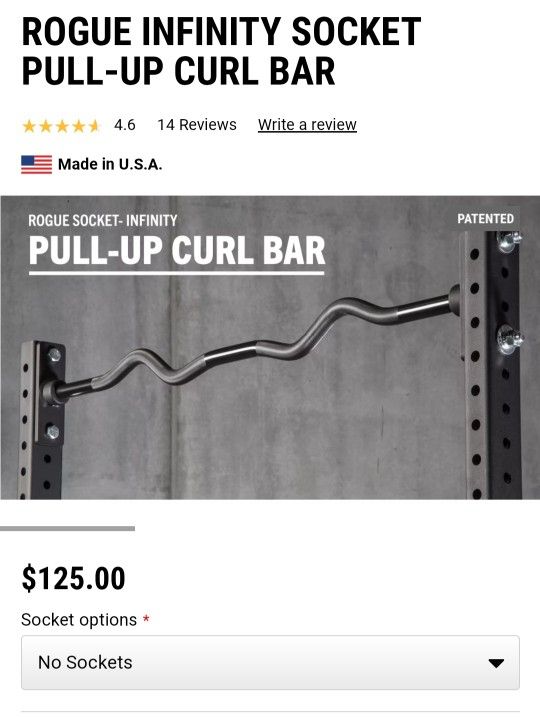 Rogue Infinity Socket Pull-up Curl Bar