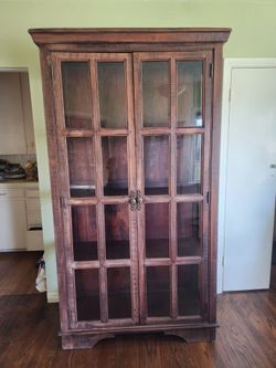 Large Solid Wood Indian-Made Display Cabinet / China Cabinet – Glass Front