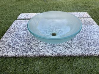 Granite bathroom vanity top with glass bowl basin